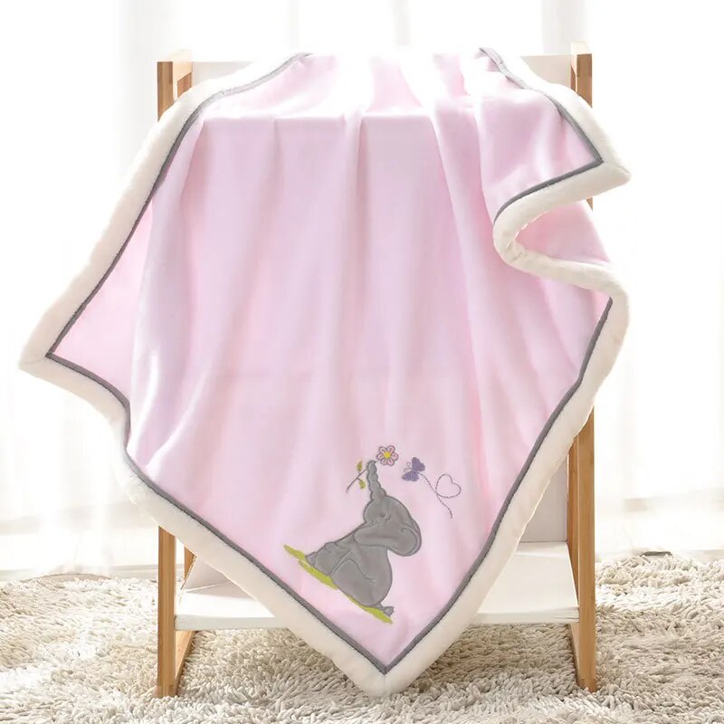 High Quality Baby Thermal Fleece Cobertor Blanket Infant Swaddle Nap Receiving Stroller Wrap Blankets For Newborn Baby Bedding