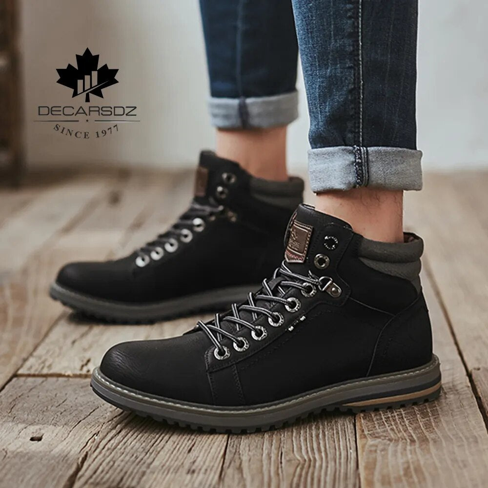 DECARSDZ Men Boots 2023 Autumn Winter Fashion Causal Boots Shoes Men Comfy Durable Outsole Men's Boots New Classic Mens Shoes