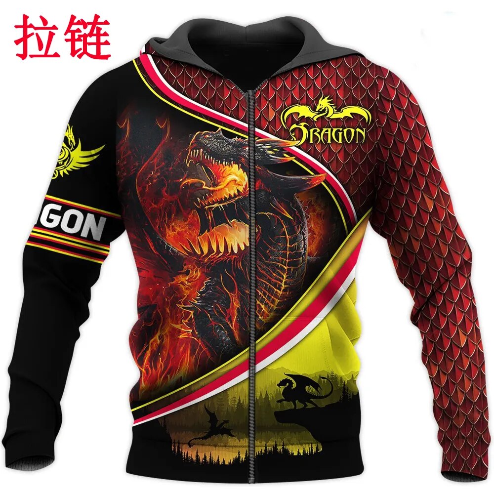 Love Dragon 3D All Over Printed Mens Hoodie Harajuku Streetwear Pullover Autumn Sweatshirt Unisex Casual Jacket Tracksuit DW0149