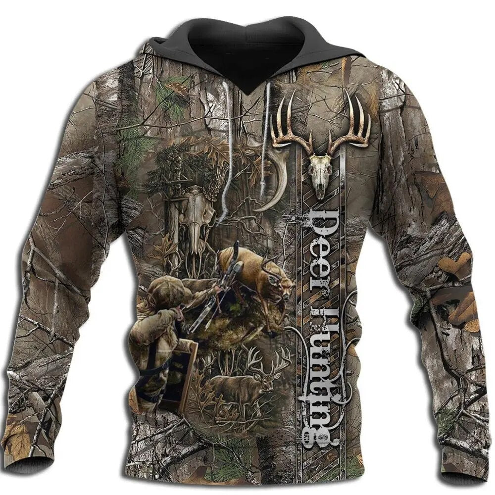 Bowhunting Deer Camo 3D All Over Printed Mens Hoodie Harajuku Fashion Sweatshirt Unisex Casual Pullover sudadera hombre KJ028