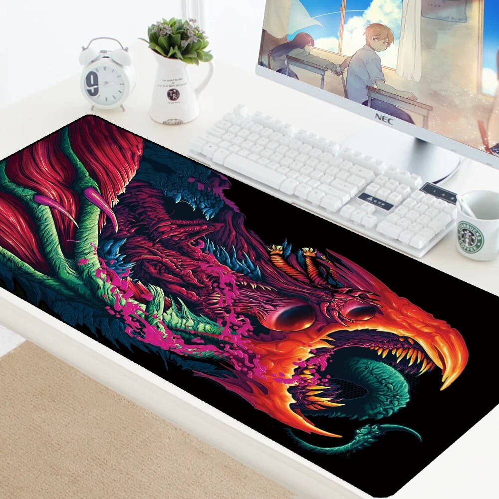 Large Mouse Pad Gaming Mousepad Anti-slip Natural Rubber Keyboard Desk Mat with Locking Edge CSGO Hyper Beast AWP Game Mouse Mat