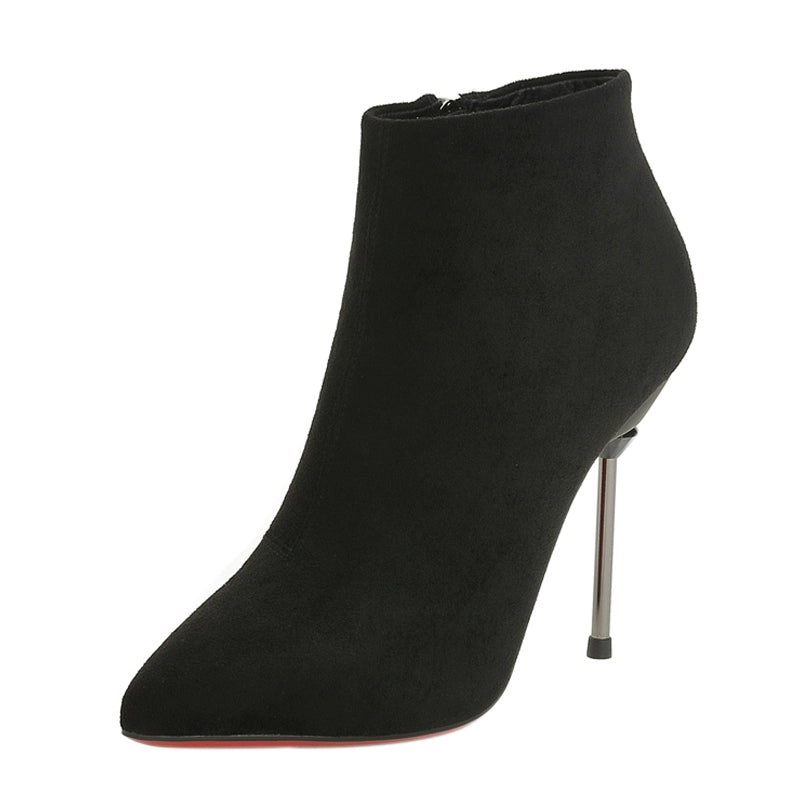 European and American Fashionable Pointed Elegant High Heel Autumn and Winter Ankle Boots