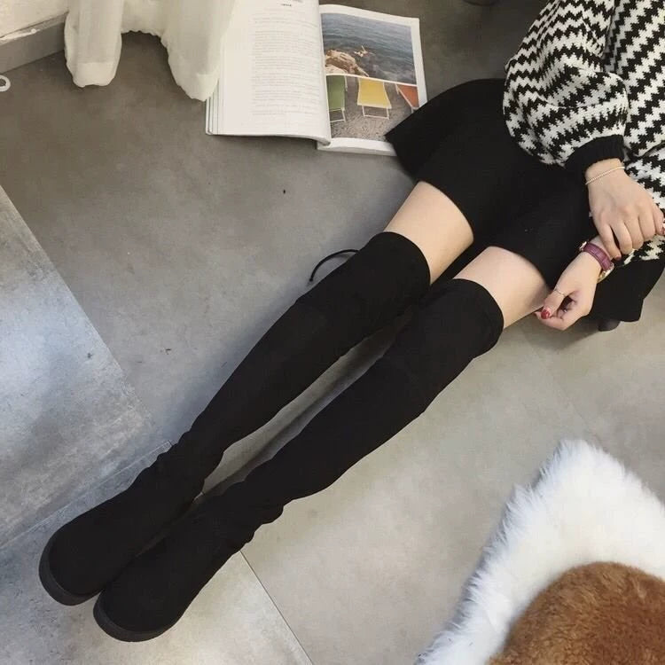 Ladies Shoes Women Winter Knee High Suede Long Boots Winter Women's Boots