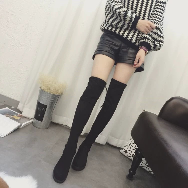 Ladies Shoes Women Winter Knee High Suede Long Boots Winter Women's Boots