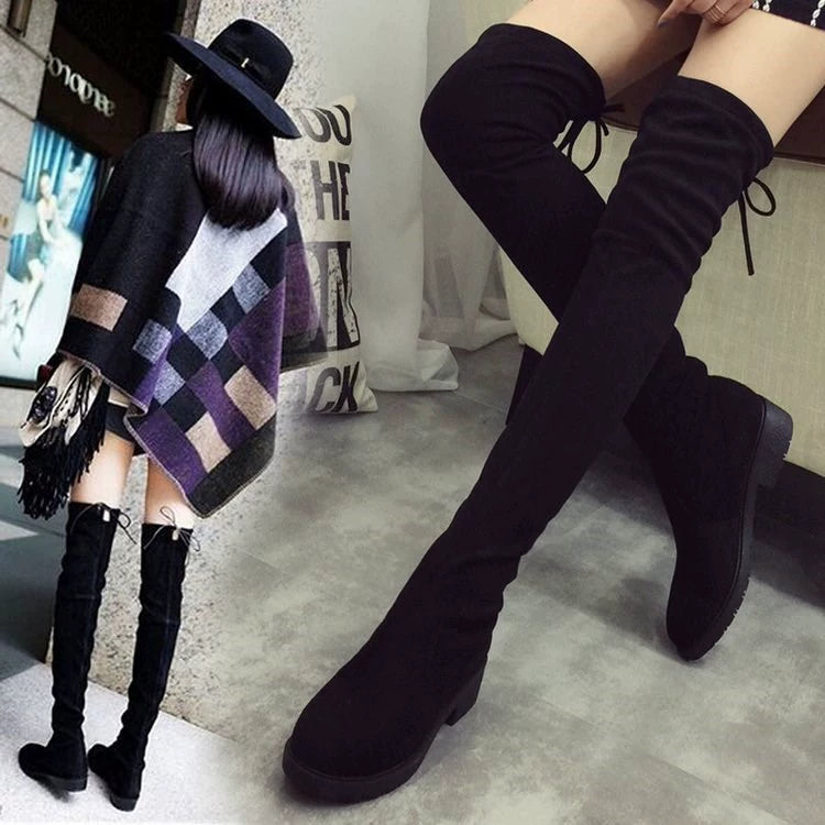 Ladies Shoes Women Winter Knee High Suede Long Boots Winter Women's Boots