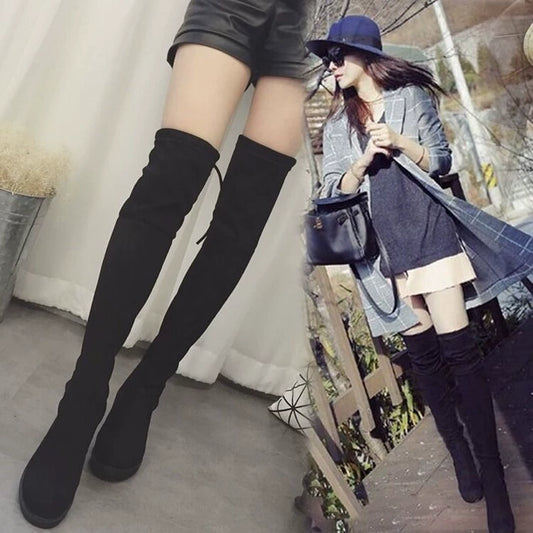 Ladies Shoes Women Winter Knee High Suede Long Boots Winter Women's Boots