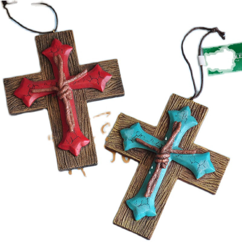 Foreign Trade Countryside Cross Fun Faith Decoration Pendant