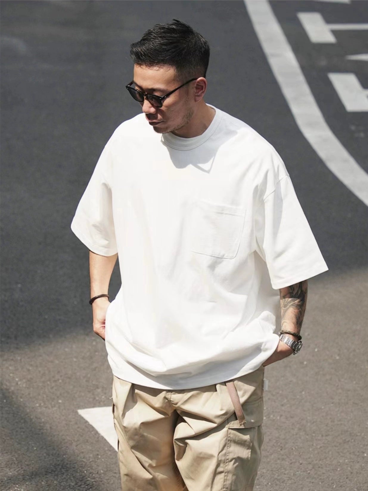 Basic Style G Pocket Faith Short Sleeve T-shirt