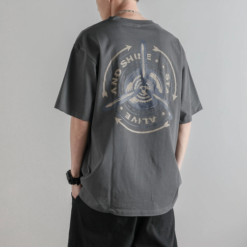 Base Shirt Vintage Printed Half Sleeve Men's T-shirt