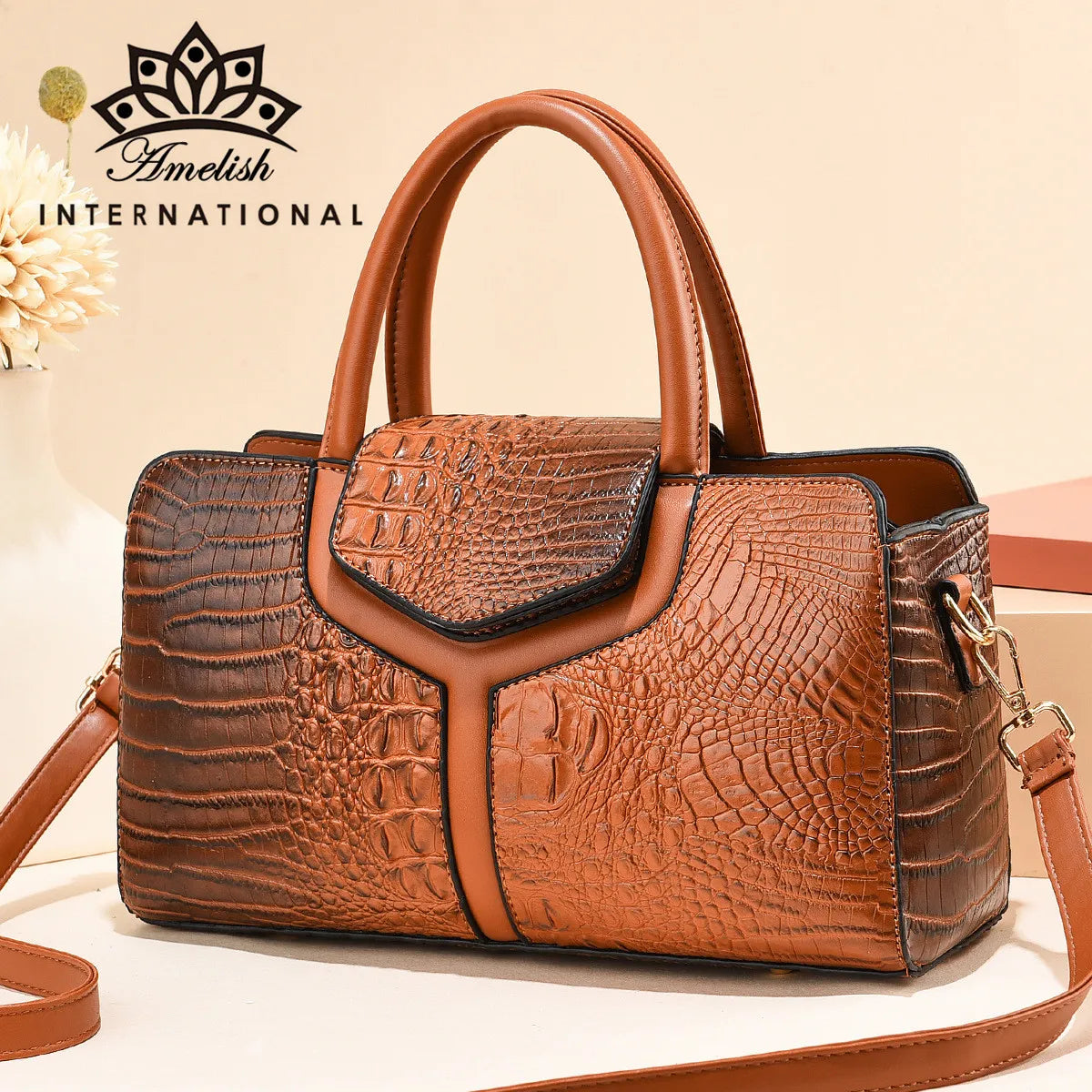 High Quality Leather Women Handbag Brand Designer Crocodile Messenger Bags for Lady Shoulder Bags Female Big Totes Office Bag