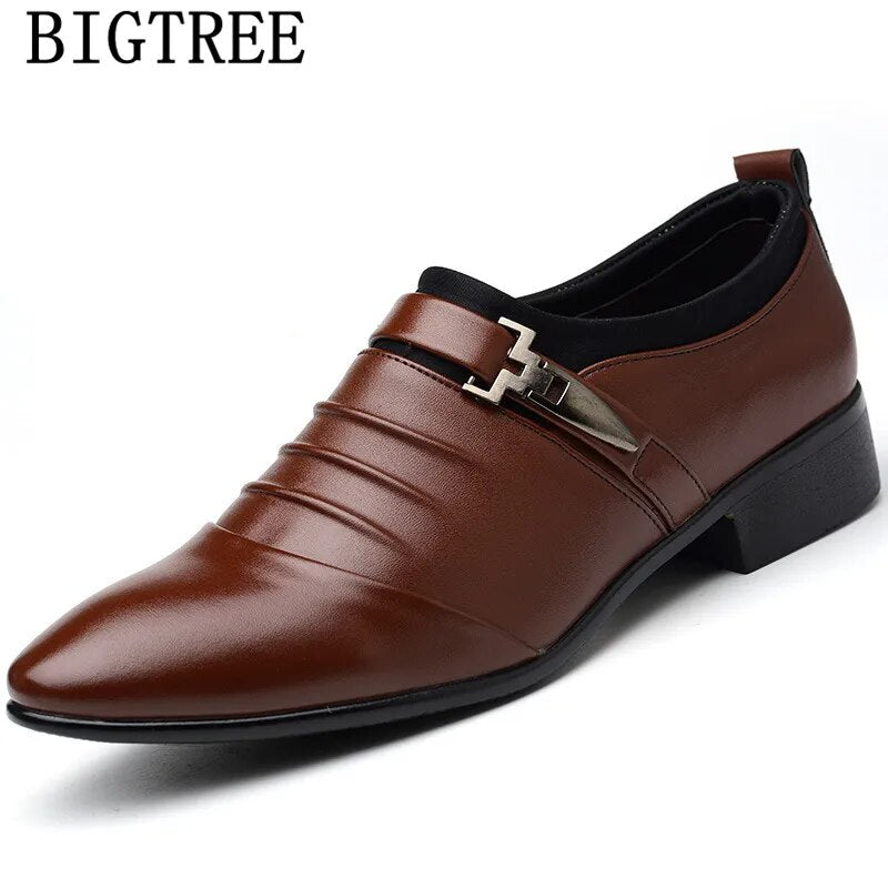 Italian Fashion Elegant Oxford Shoes For Mens Shoes Large Sizes Men Formal Shoes Leather Men Dress Loafers Man Slip On Masculino