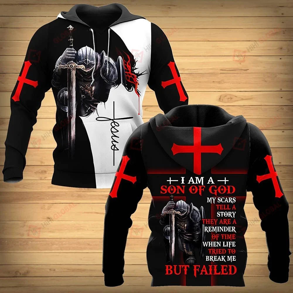 Knight Templar Armor Jesus God Guard Cavalier Pullover Streetwear NewFashion 3D Print Men/Women Funny Hoodies Oversized Clothing