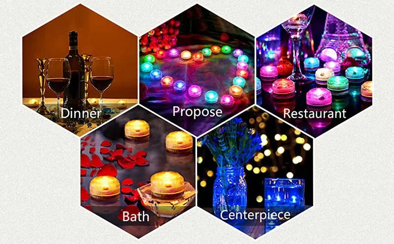 36pcs/lot 3 SMDs Submersible tea light led candle lamp Waterproof aquarium Wedding/Xmas Bar party Vase table centerpiece decor