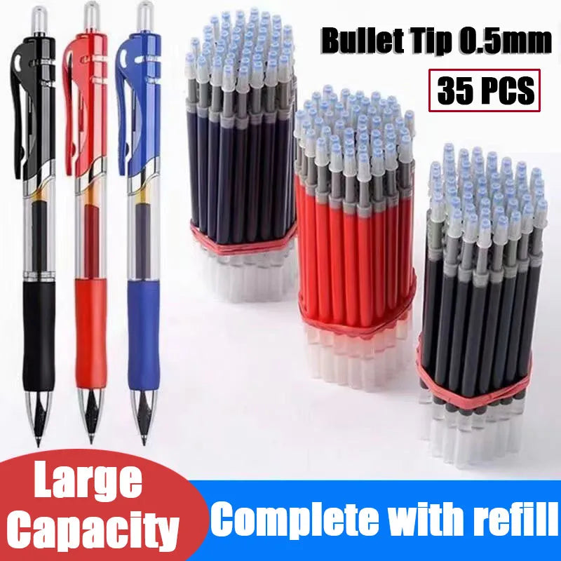 Large Capacity Gel Pens Set Ballpoint Pen Bullet Tip 0.5mm Refill School & Office Supplies Stationery Accessorie Neutral pen