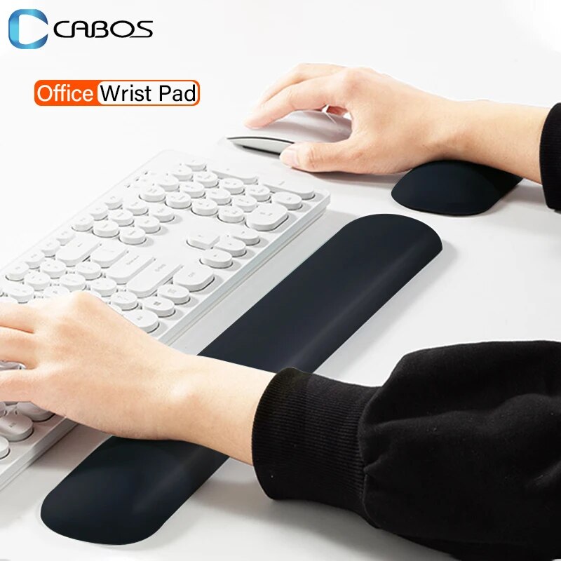 Keyboard & Mouse Pad with Wrist Rest Soft Memory Foam Wrist Support for Office Work Fatigue Relief PC Laptop Typing Wrist Rest