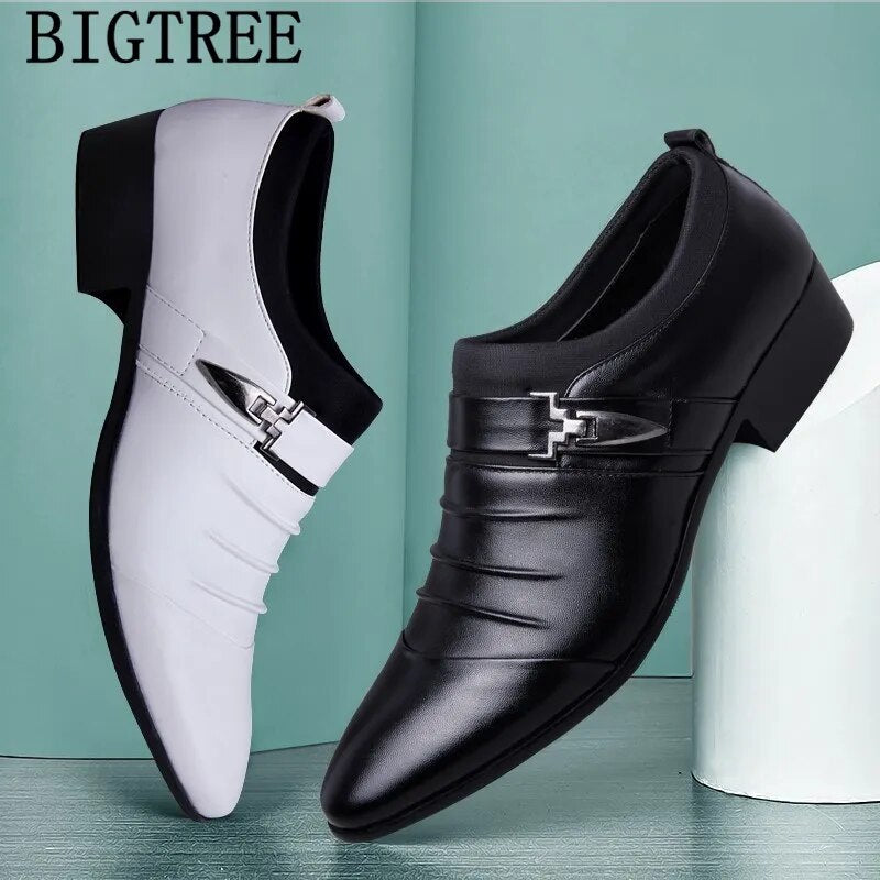 Italian Fashion Elegant Oxford Shoes For Mens Shoes Large Sizes Men Formal Shoes Leather Men Dress Loafers Man Slip On Masculino