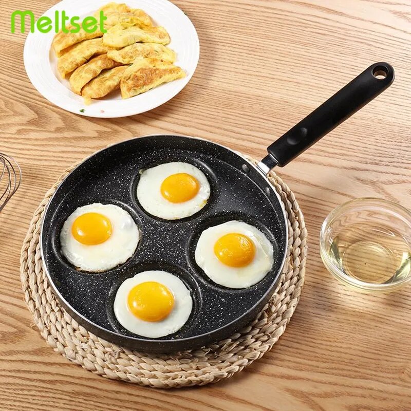 Meltset Nonstick Frying Pan 4 units Cookware Fry Pan for Egg Pancake Steak Cooking Pan Pot for Gas Cooker Grill Skillet Pan