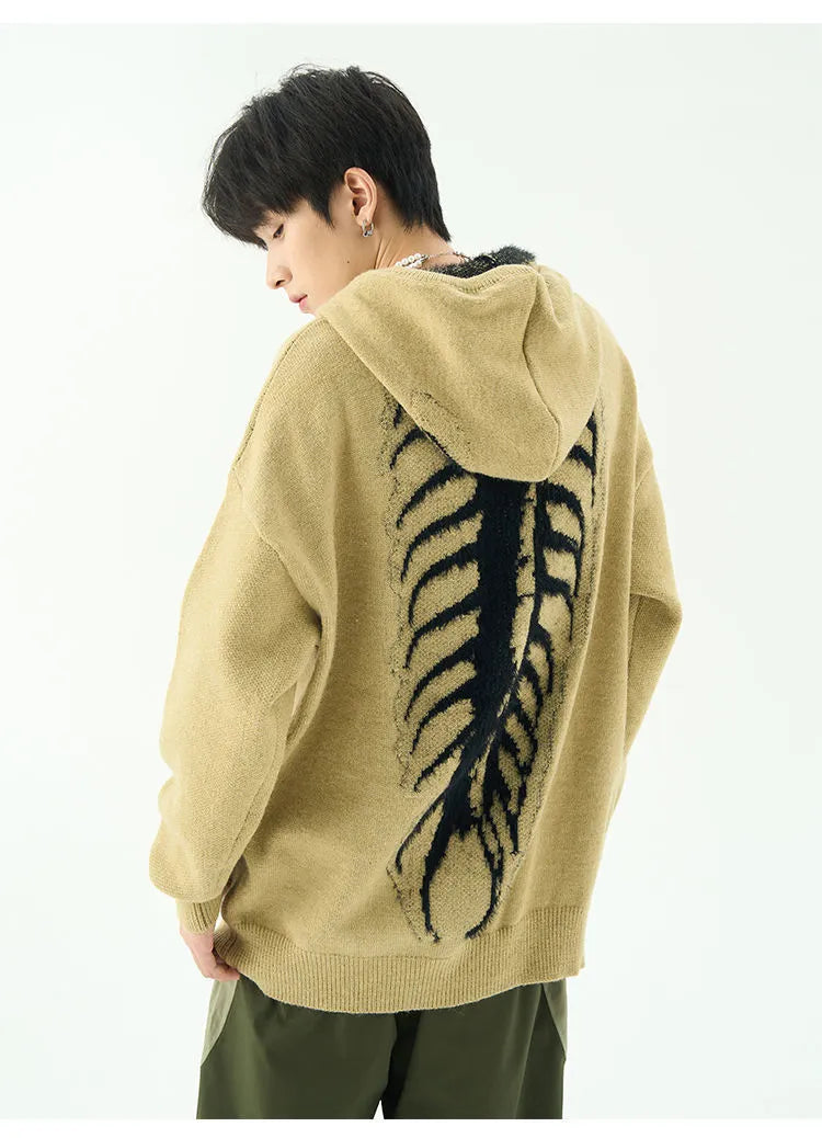 Centipede Pattern Slouchy Hooded Sweaters Men Women In Winter American Knitwear Sweater Small Crowd High Street Lovers Sweater