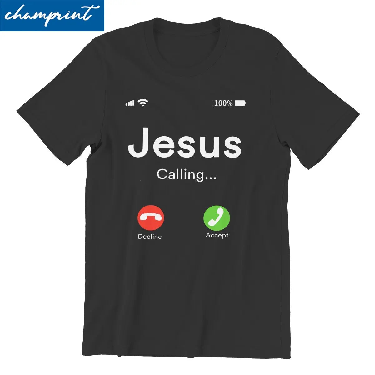 Jesus Calling Christian Faith  Men's T Shirt Christ Religion Novelty Tee Shirt Crewneck T-Shirts 100% Cotton Plus Size Clothes