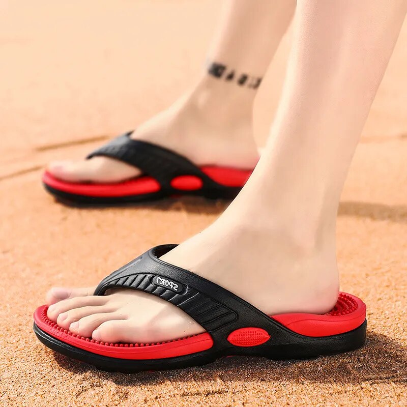 Beach Flip-flops Summer Men Slippers Massage Sandals Comfortable Man Casual Shoes Fashion Male Non Slip Light Soft sole Footwear