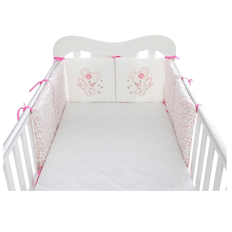 Baby Bed Bumper Crib Bumpers Cotton Girl Bedding Set Infant Toddler Bed Set Cot Cradle Baby Bed Reducer Boy Bear Animal Pillow