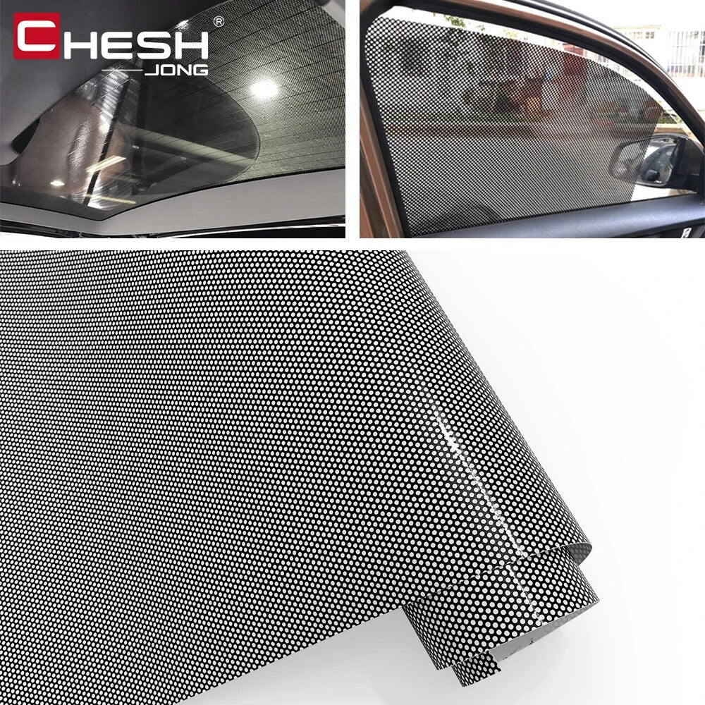 Black One Way Vision Fly Eye Tint Perforated Mesh Film Car tint Window Tint Car wrap film sticker Motorcycle Scooter Decals