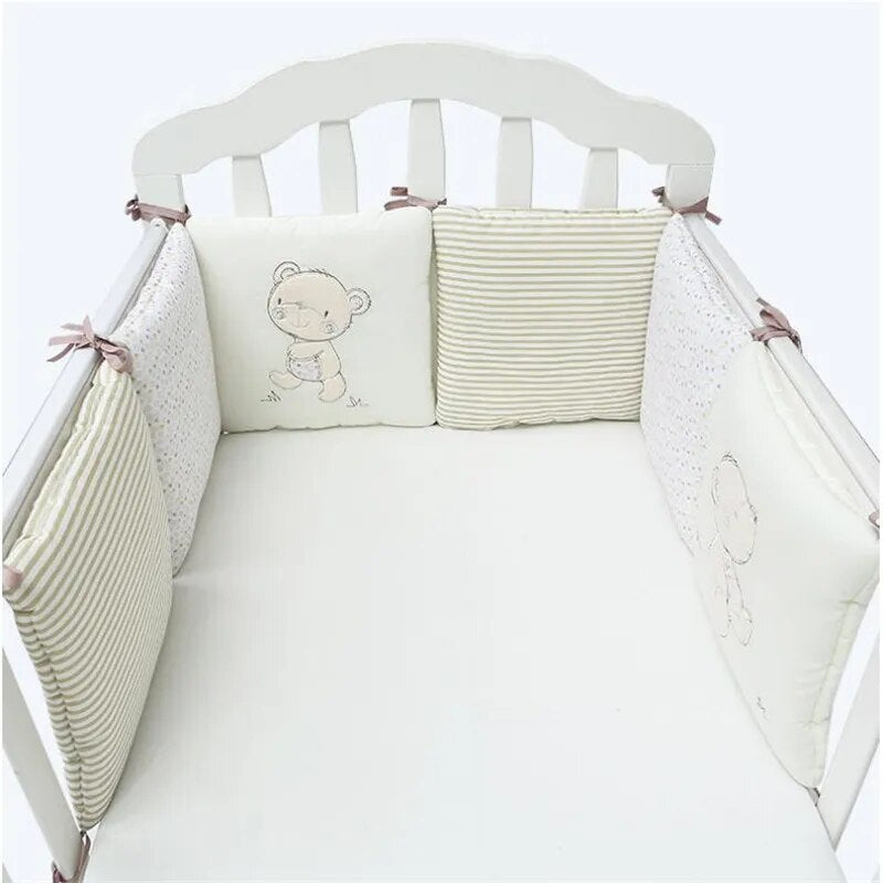 Baby Bed Bumper Crib Bumpers Cotton Girl Bedding Set Infant Toddler Bed Set Cot Cradle Baby Bed Reducer Boy Bear Animal Pillow