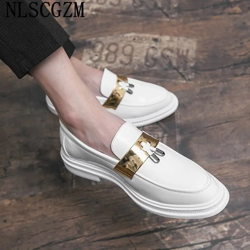 Coiffeur Loafers Mens Shoes Casual Italian Brand White Shoes Men Leather Fashion Designer Shoes Men High Quality Zapatos Hombre