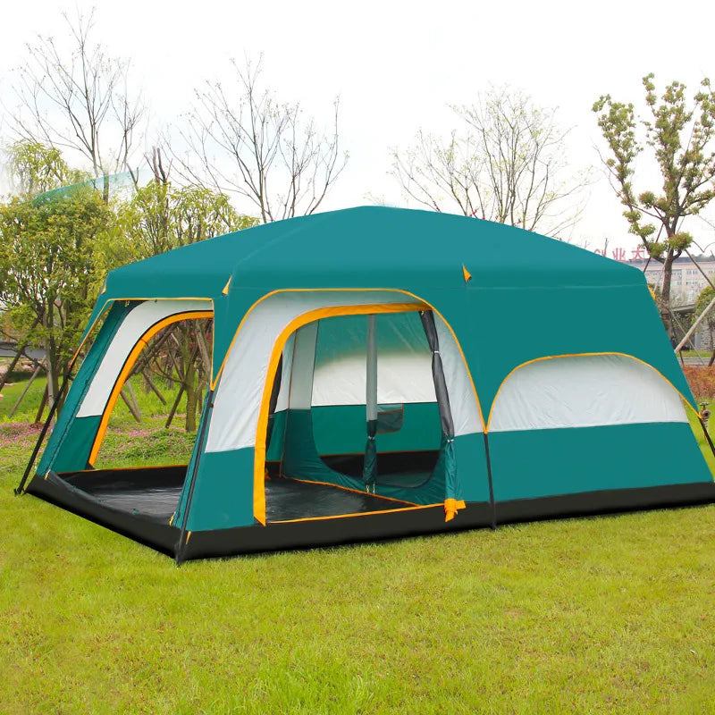 Large Size Ultralarge 6 10 12 Double Layers Outdoor 2living Rooms and 1hall Family Camping Tourist Tent In Top Quality Big Space