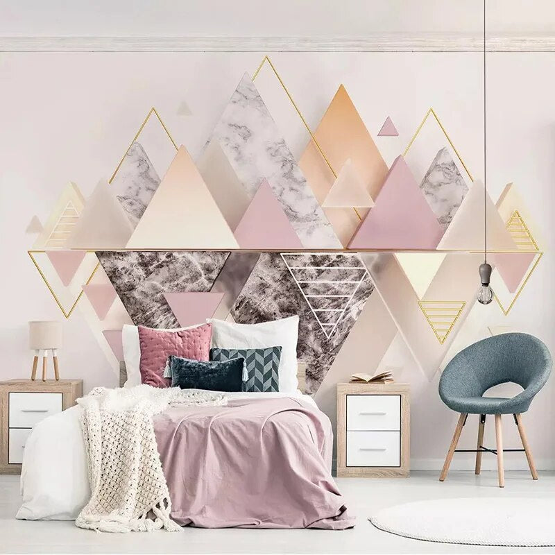 Custom Mural Wallpaper Modern 3D Geometric Triangle Abstract Art Wall Painting Living Room Bedding Room Background Wall Paper 3D