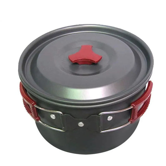 3L 19*11CM Aluminum Alloy Outdoor Camping Pot Camping Cookware Picnic Dishes Portable Single Pan Pot Outdoor Tableware Hiking