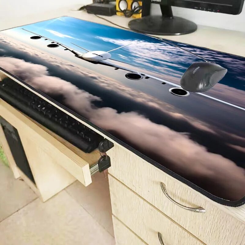 Large Mouse Pad 900X400 Xxl Mousepad Aircraft Computer Table Surface Carpet Plane Gaming Desk Mat Aviation Airplane Pads Gamer