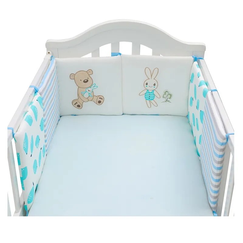 Baby Bed Bumper Crib Bumpers Cotton Girl Bedding Set Infant Toddler Bed Set Cot Cradle Baby Bed Reducer Boy Bear Animal Pillow