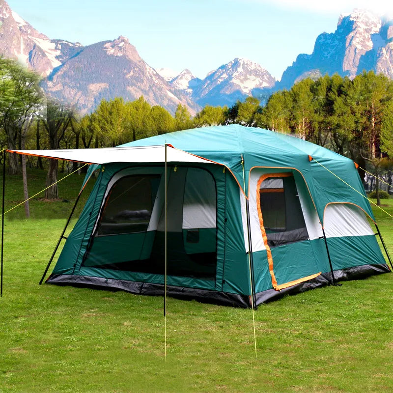 Large Size Ultralarge 6 10 12 Double Layers Outdoor 2living Rooms and 1hall Family Camping Tourist Tent In Top Quality Big Space