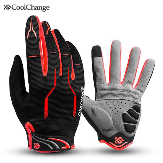 Coolchange Bike Glove Full Finger Cycling Gloves Men Women Shockproof Road Mountain Bicycle MTB Riding Biking Motorcycle Gloves