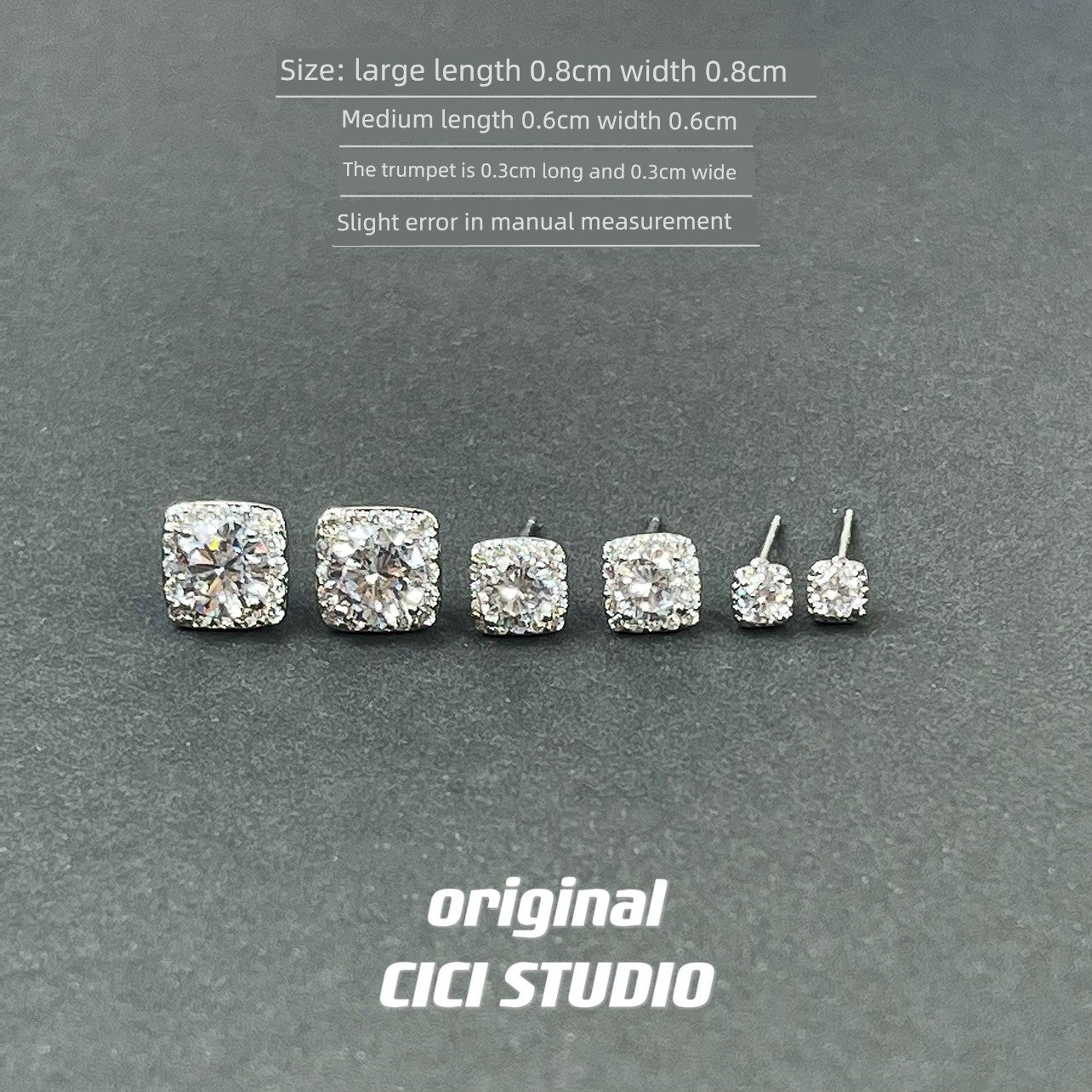 Cici Hip Hop Full Sterling Silver Needle Couple Zircon