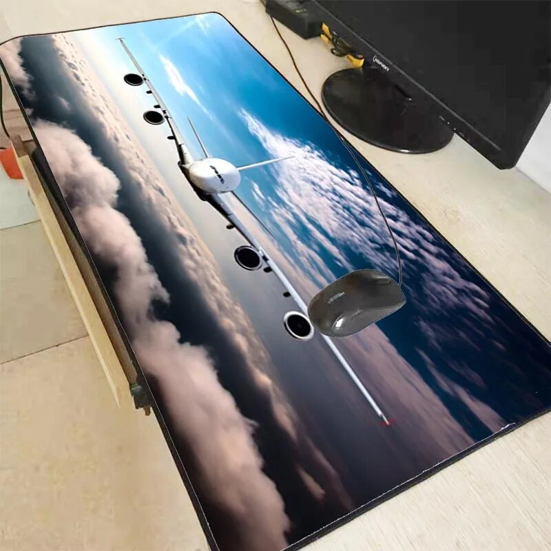 Large Mouse Pad 900X400 Xxl Mousepad Aircraft Computer Table Surface Carpet Plane Gaming Desk Mat Aviation Airplane Pads Gamer