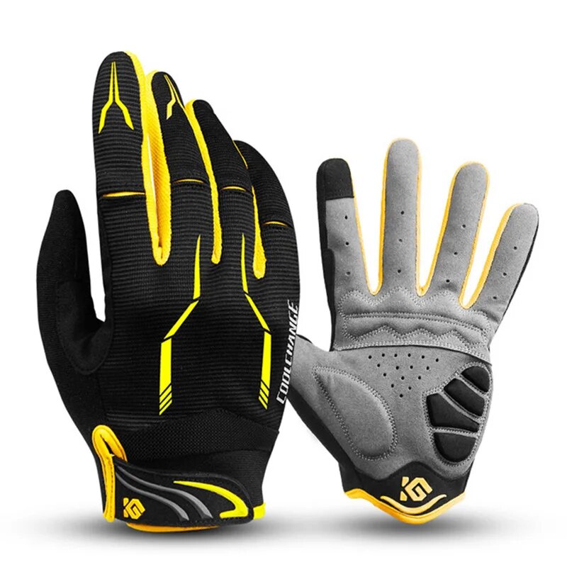 Coolchange Bike Glove Full Finger Cycling Gloves Men Women Shockproof Road Mountain Bicycle MTB Riding Biking Motorcycle Gloves