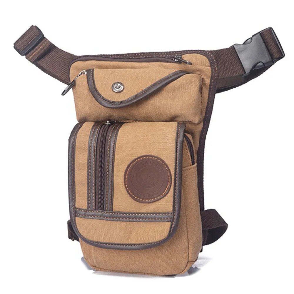 Canvas/Nylon Men Waist Pack Leg Drop Bags Motorcycle Crossbody Messenger Shoulder Belt Bum Male Hip Purse Pouch Thigh Fanny Bags