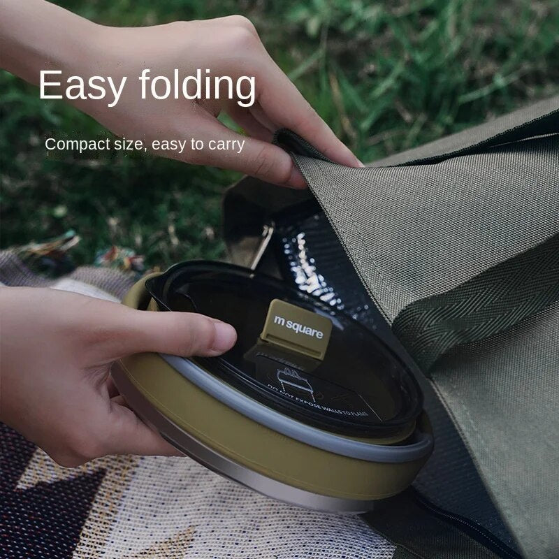 Camping Cookware Outdoor Folding Silicone Kettle Portable Camping Open Flame Coffee Tea Cassette Travel Hiking Cooker