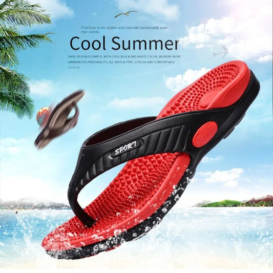 Beach Flip-flops Summer Men Slippers Massage Sandals Comfortable Man Casual Shoes Fashion Male Non Slip Light Soft sole Footwear