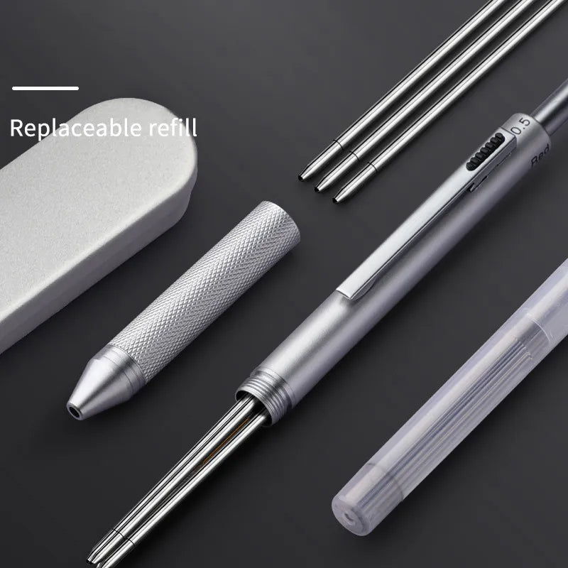 Gravity Sensing Pen Metal Multi-Function Pen Red Black Blue Ballpoint Pen+Pechanical Pencil Four in one Business Multi-Color Pen