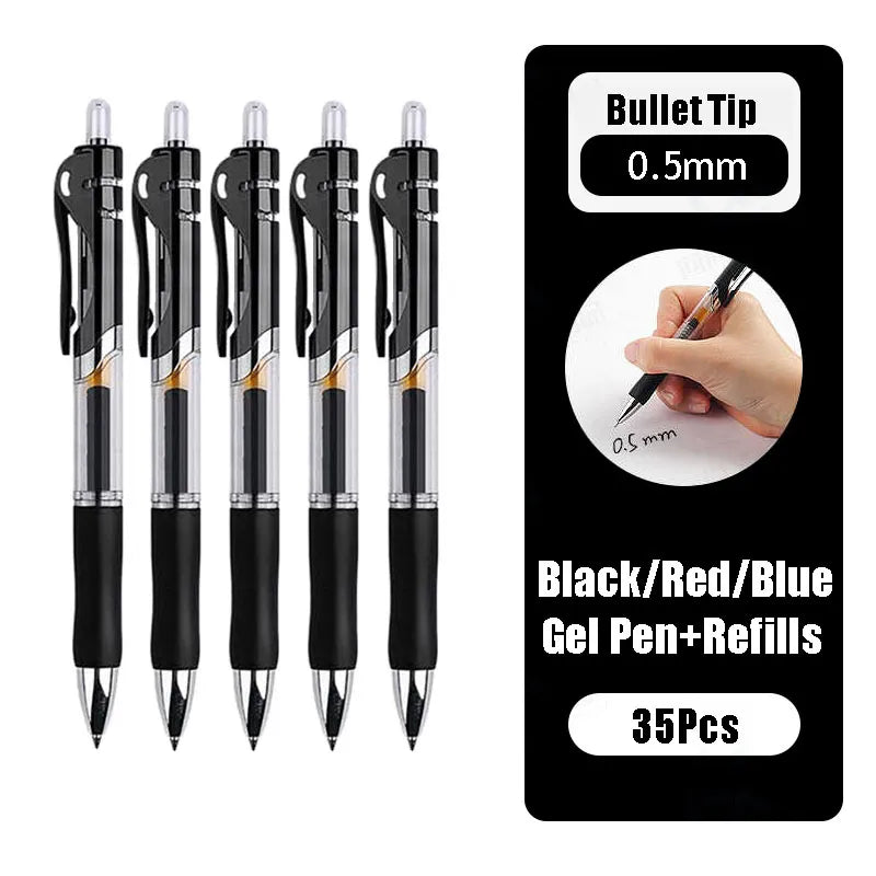 Large Capacity Gel Pens Set Ballpoint Pen Bullet Tip 0.5mm Refill School & Office Supplies Stationery Accessorie Neutral pen