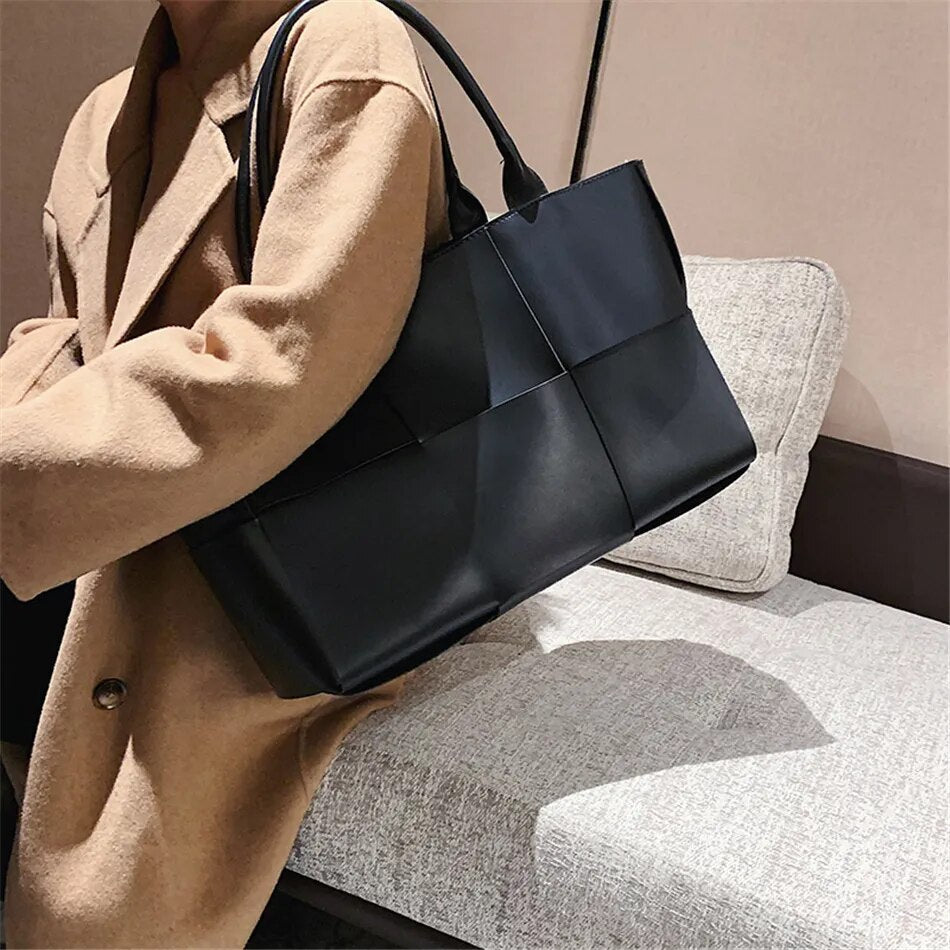 Famous Brand Large Weave Tote Bags High Quality Leather Shoulder Bags for Women Designer Luxury Lady Top-handle Bags Luxury Sac