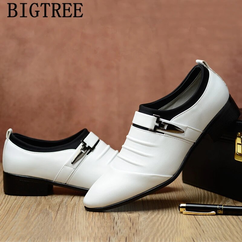 Italian Fashion Elegant Oxford Shoes For Mens Shoes Large Sizes Men Formal Shoes Leather Men Dress Loafers Man Slip On Masculino