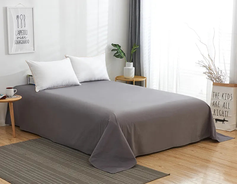 Bedding Sheet Home textile Printing Solid Color Flat Sheets Combed Cotton Bed Sheet Bedding Linen for King Queen Size