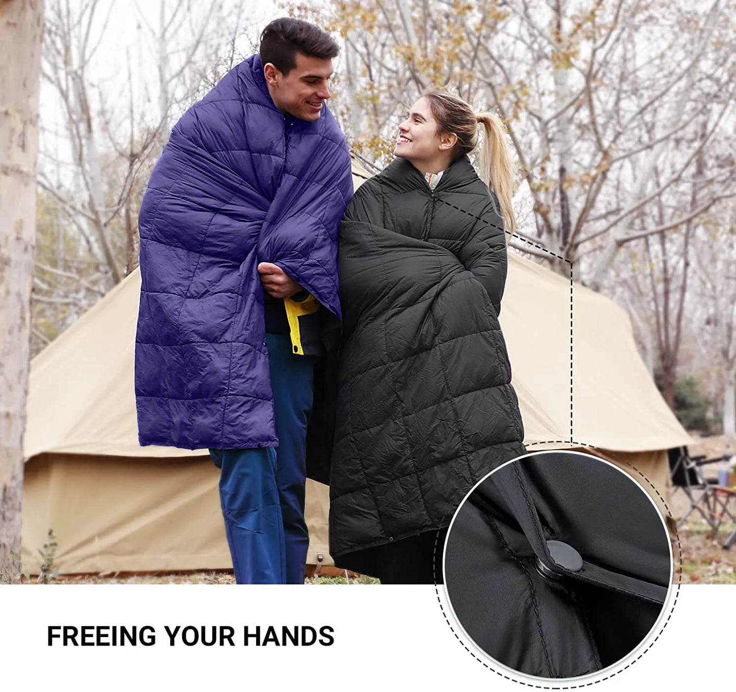 Bidekanu Travel Blanket Throw Blanket Windproof Water-Resistant Camping Blanket Packable For Indoor and Outdoor Lightweight Warm