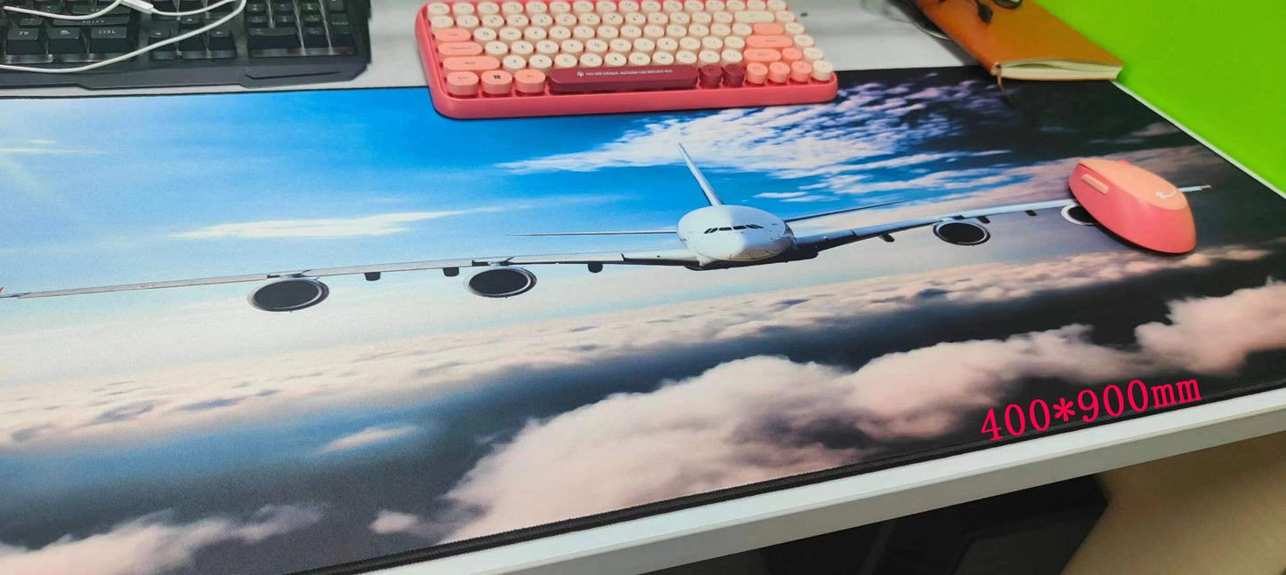 Large Mouse Pad 900X400 Xxl Mousepad Aircraft Computer Table Surface Carpet Plane Gaming Desk Mat Aviation Airplane Pads Gamer