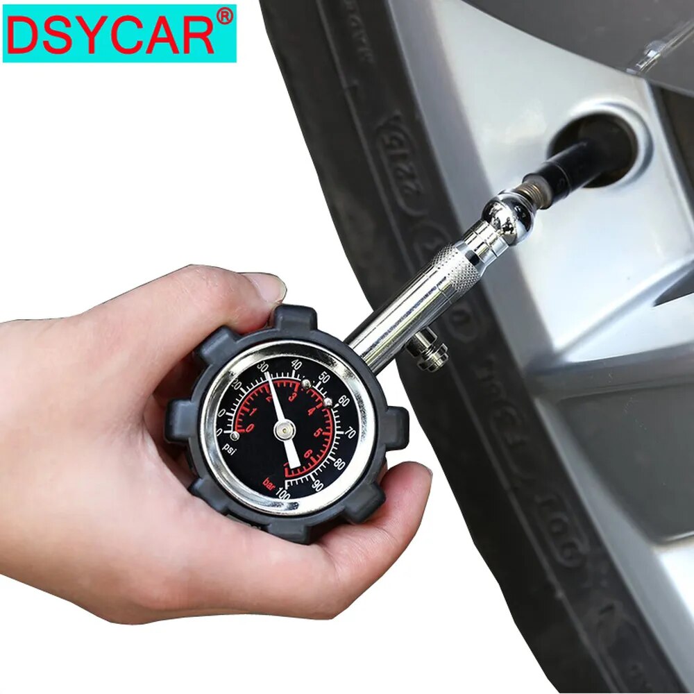 DSYCAR High Accuracy Tire Pressure Gauge Black 100 Psi for Accurate Car Air Pressure Tyre Gauge for Car Truck and Motorcycle New