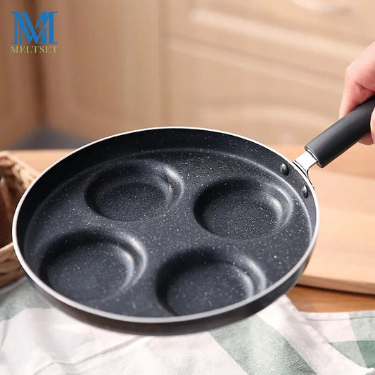 Meltset Nonstick Frying Pan 4 units Cookware Fry Pan for Egg Pancake Steak Cooking Pan Pot for Gas Cooker Grill Skillet Pan